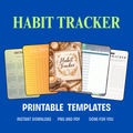Habit Tracker Printable PDF PNG | Daily & Monthly Habit Tracking Planner | Productivity & Routine Builder | Instant Download