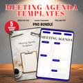 Meeting Agenda Templates PNG PDF Success Roadmap Business Growth Mastery Blueprint Executive Achievement Team Strategy Pro Set Professional