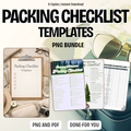 Packing Checklist PNG PDF Success Roadmap Travel Growth Mastery Blueprint Luggage Management Achievement Kit Vacation Strategy Pro Set Logistics Plan