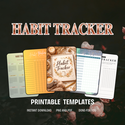 Habit Tracker Printable PDF PNG | Daily & Monthly Habit Tracking Planner | Productivity & Routine Builder | Instant Download