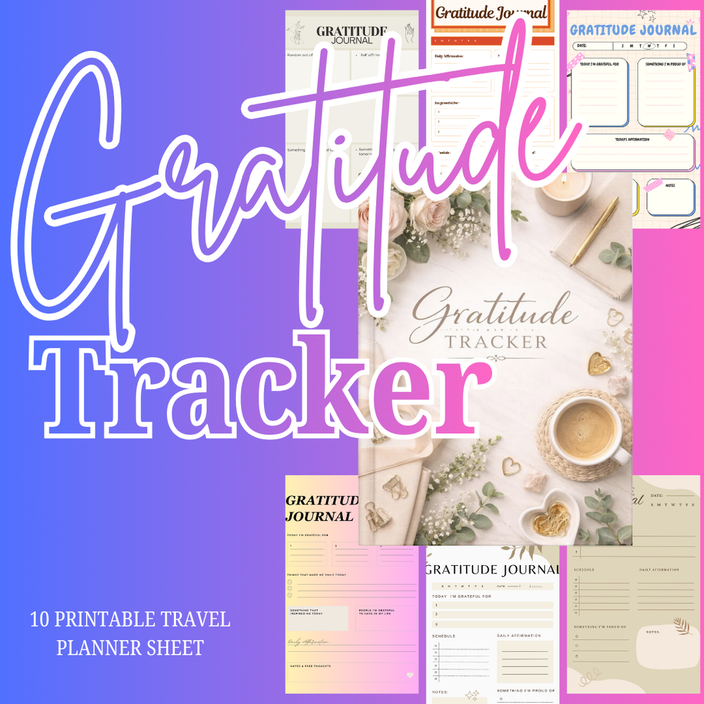 Gratitude Journal Tracker PNG PDF Success Roadmap Growth Mastery Blueprint Mindfulness Achievement Kit Wellness Pro Set Mental Sovereignty