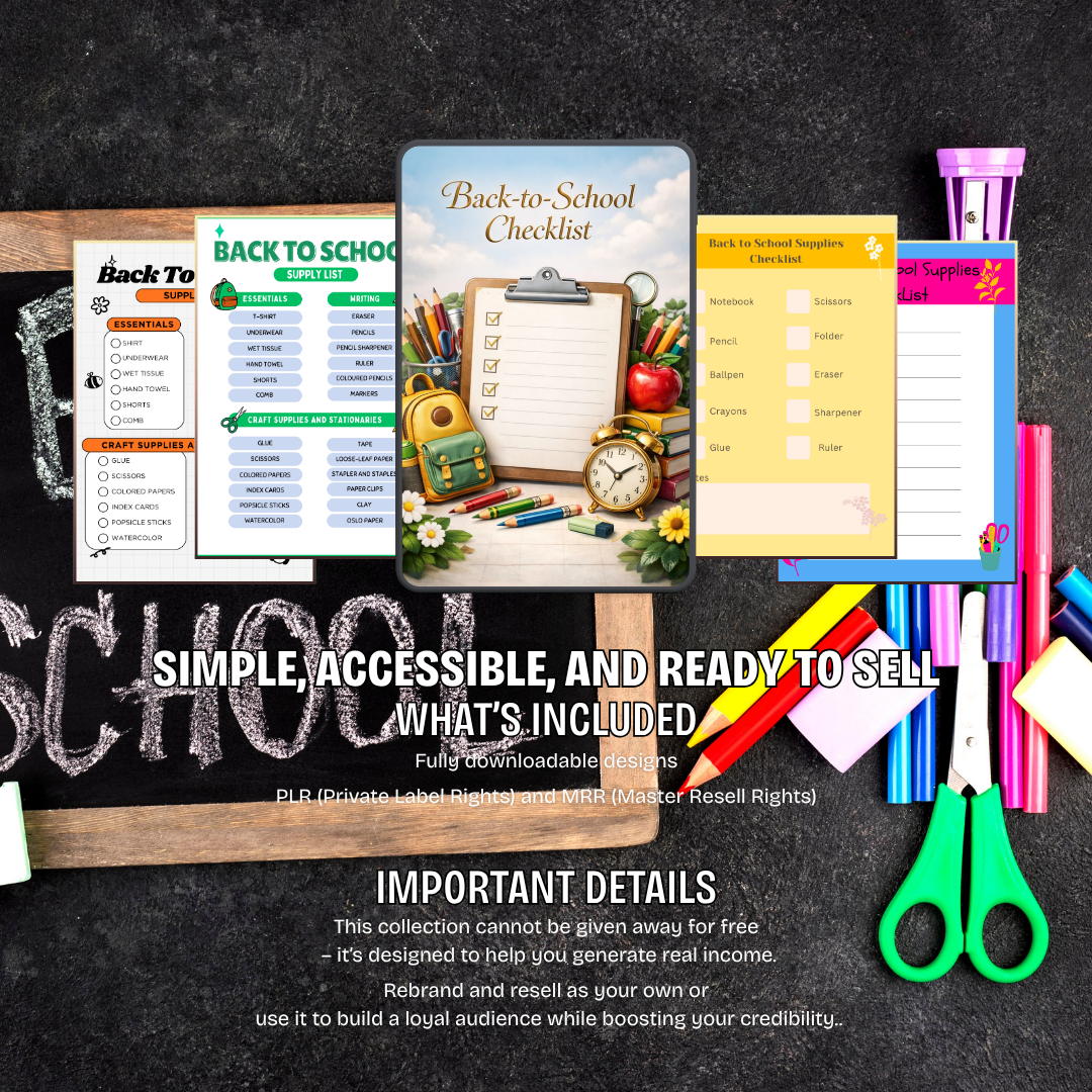 2026 Back-to-School Supply Checklist - Essential Student Stationary Log - Academic Prep Planner - School Supplies Inventory - Digital PDF