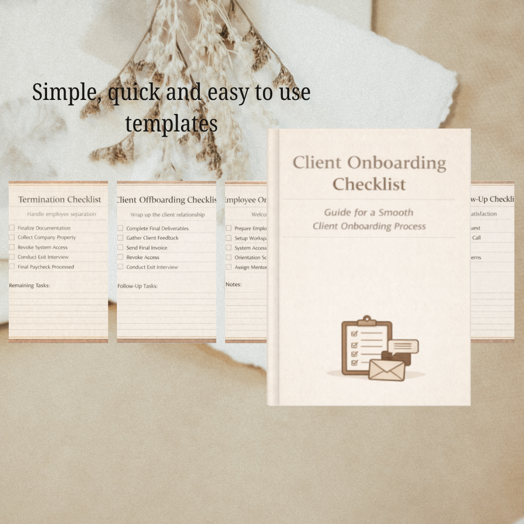 Client Onboarding Checklist PDF PNG | New Customer Business Workflow Guide | Agency Service Provider Welcome Toolkit | Intake Process Log