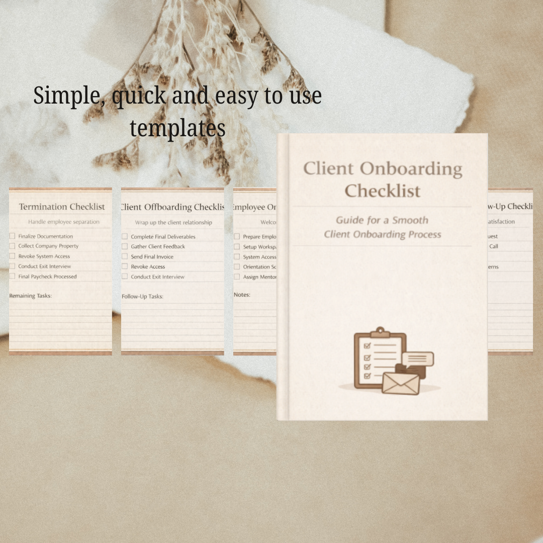 Client Onboarding Checklist PDF PNG | New Customer Business Workflow Guide | Agency Service Provider Welcome Toolkit | Intake Process Log