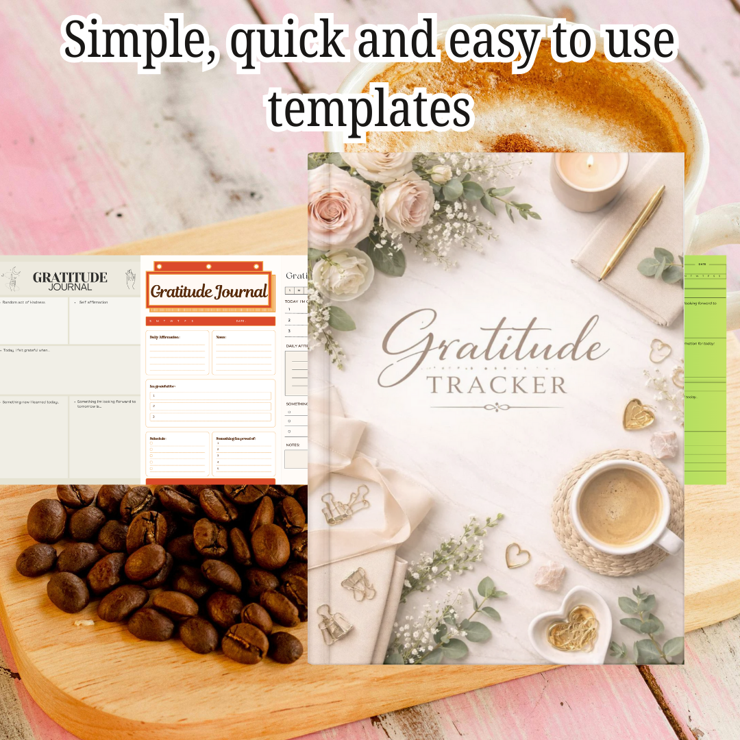 Gratitude Journal Tracker PNG PDF Success Roadmap Growth Mastery Blueprint Mindfulness Achievement Kit Wellness Pro Set Mental Sovereignty