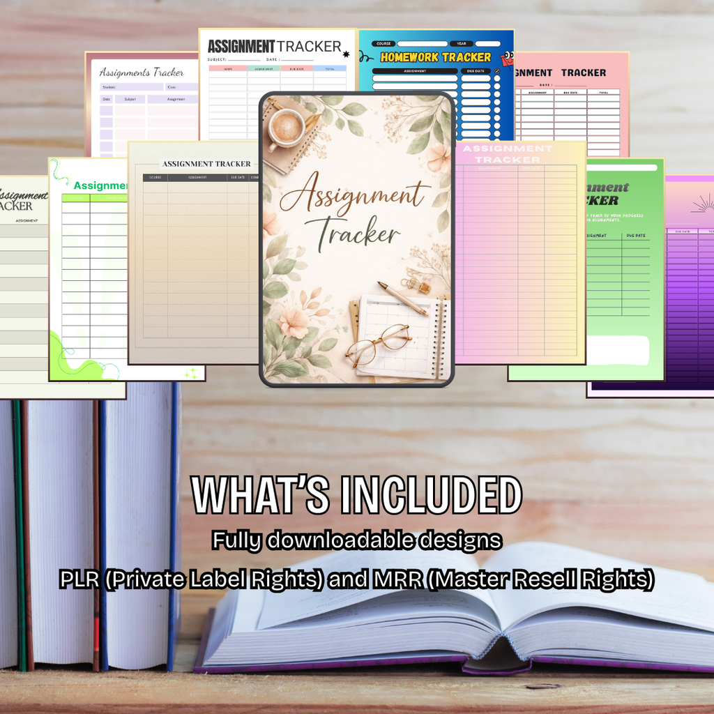 Assignment tracker PDF PNG | University School Task Organizer | Student Academic Workload Checklist Template | Homework Study Success Log