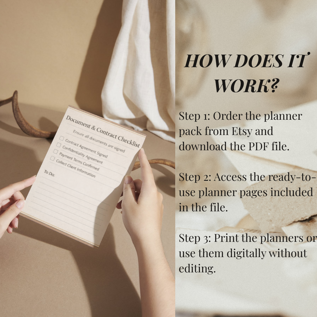 Client Onboarding Checklist PDF PNG | New Customer Business Workflow Guide | Agency Service Provider Welcome Toolkit | Intake Process Log