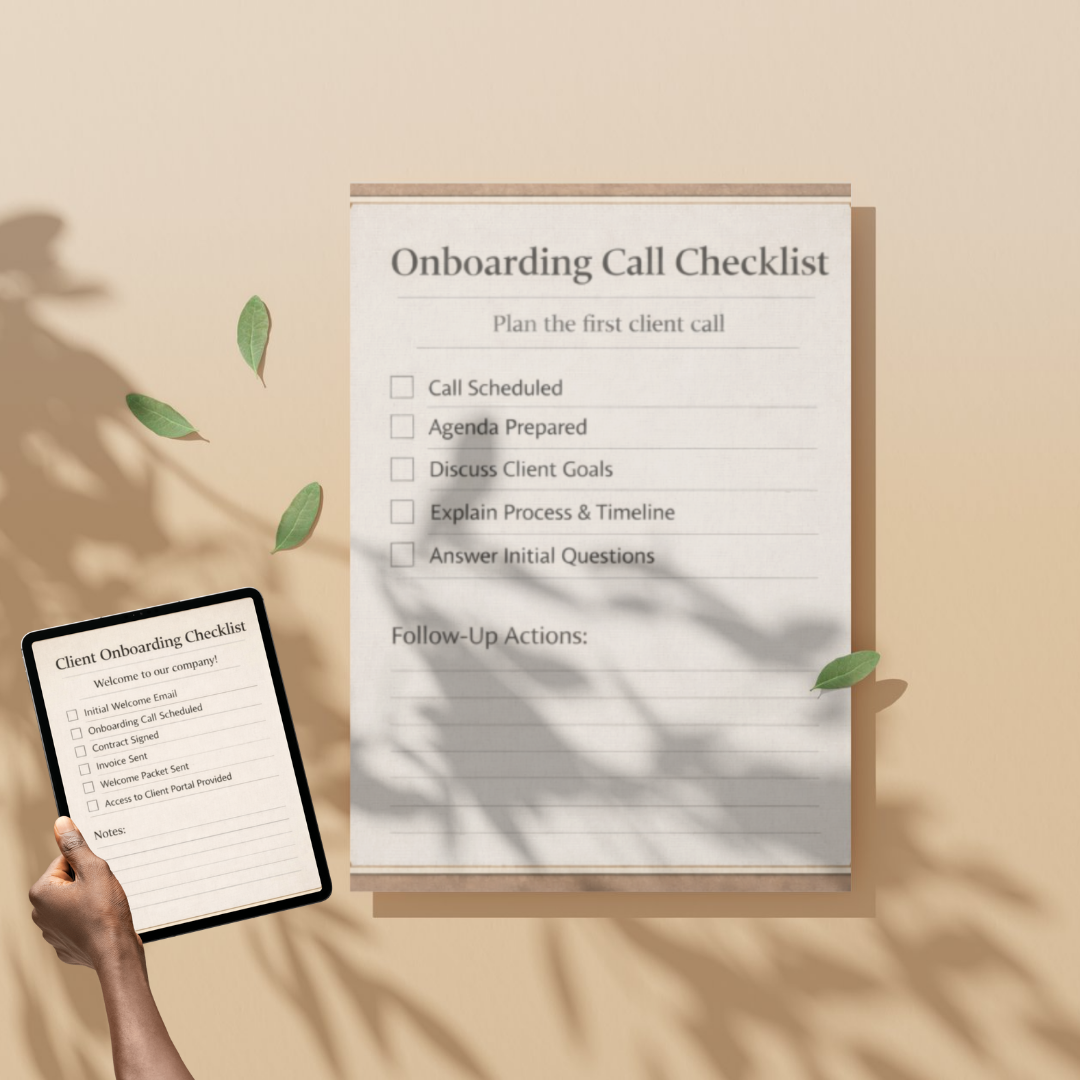 Client Onboarding Checklist PDF PNG | New Customer Business Workflow Guide | Agency Service Provider Welcome Toolkit | Intake Process Log