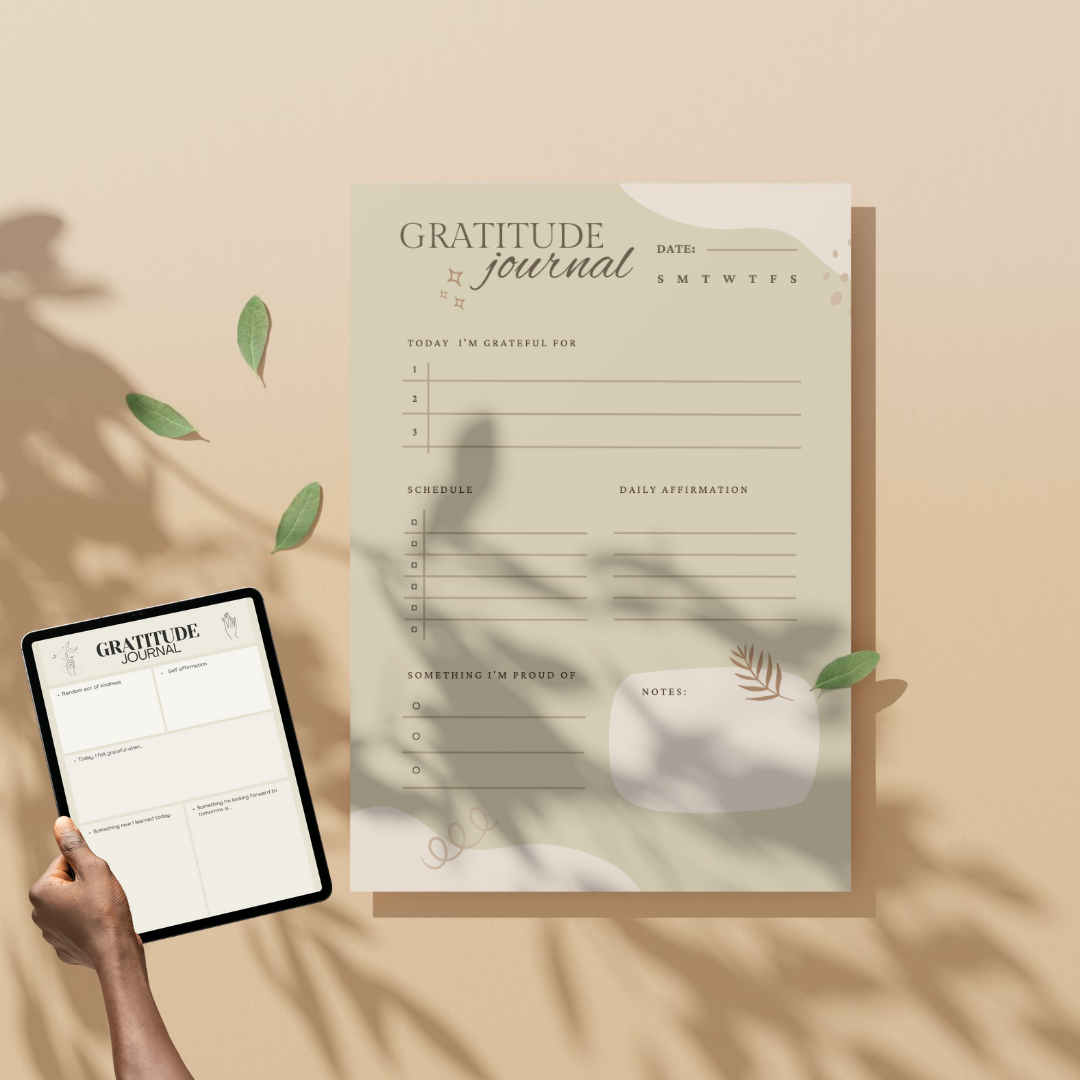 Gratitude Journal Tracker PNG PDF Success Roadmap Growth Mastery Blueprint Mindfulness Achievement Kit Wellness Pro Set Mental Sovereignty