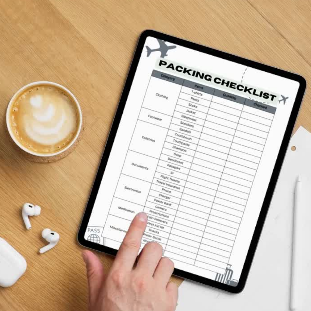 Packing Checklist PNG PDF Success Roadmap Travel Growth Mastery Blueprint Luggage Management Achievement Kit Vacation Strategy Pro Set Logistics Plan