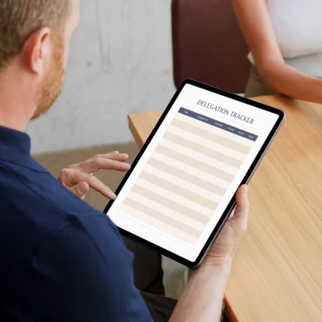 Delegation Tracker PDF PNG | Business Workflow Management Tool | Team Task Accountability Organizer | Leadership Project Status Progress Log